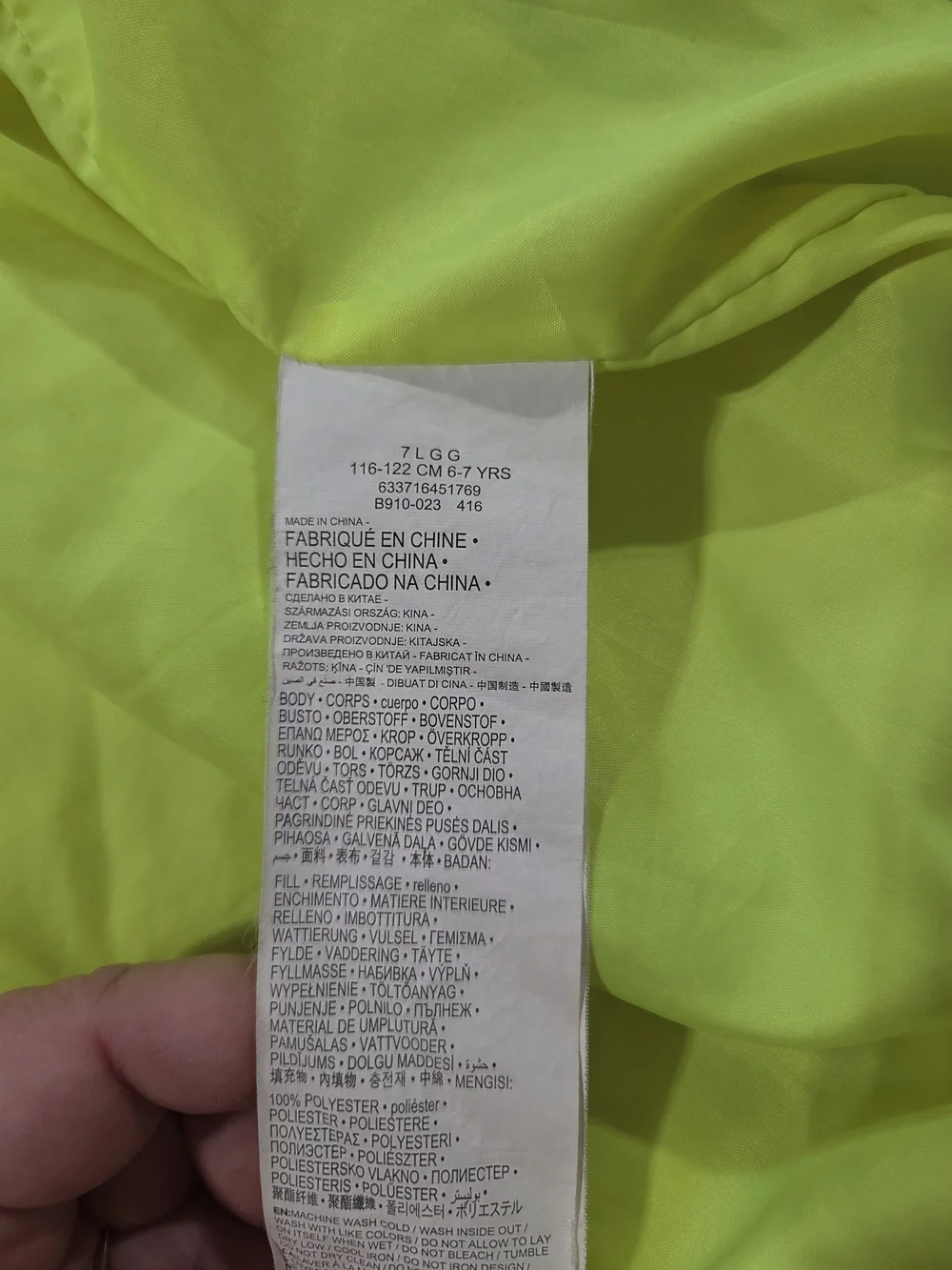 Nike Boys' Black & Neon Green Hooded Puffer Jacket